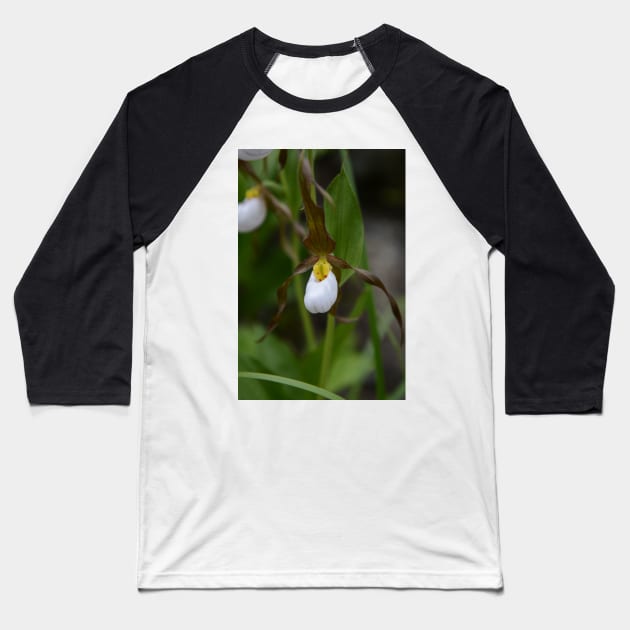 Moccasin Flower Baseball T-Shirt by Whisperingpeaks